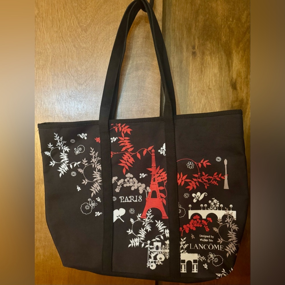 LANCÔME - Paris Black and Red Tote Bag